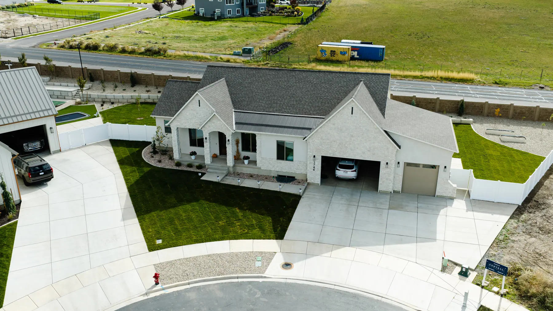 Front lawn and planting on a new build by J&H Landscaping in Utah County