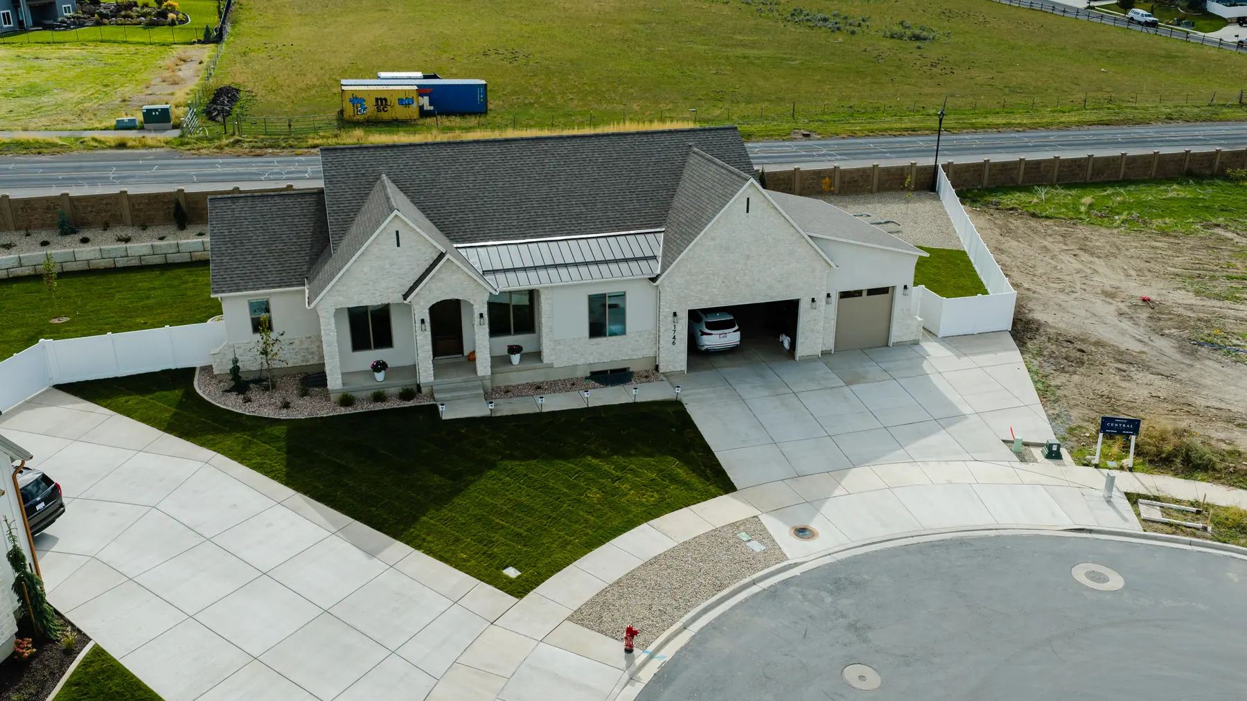 Front lawn on a new build by J&H Landscaping in Utah County