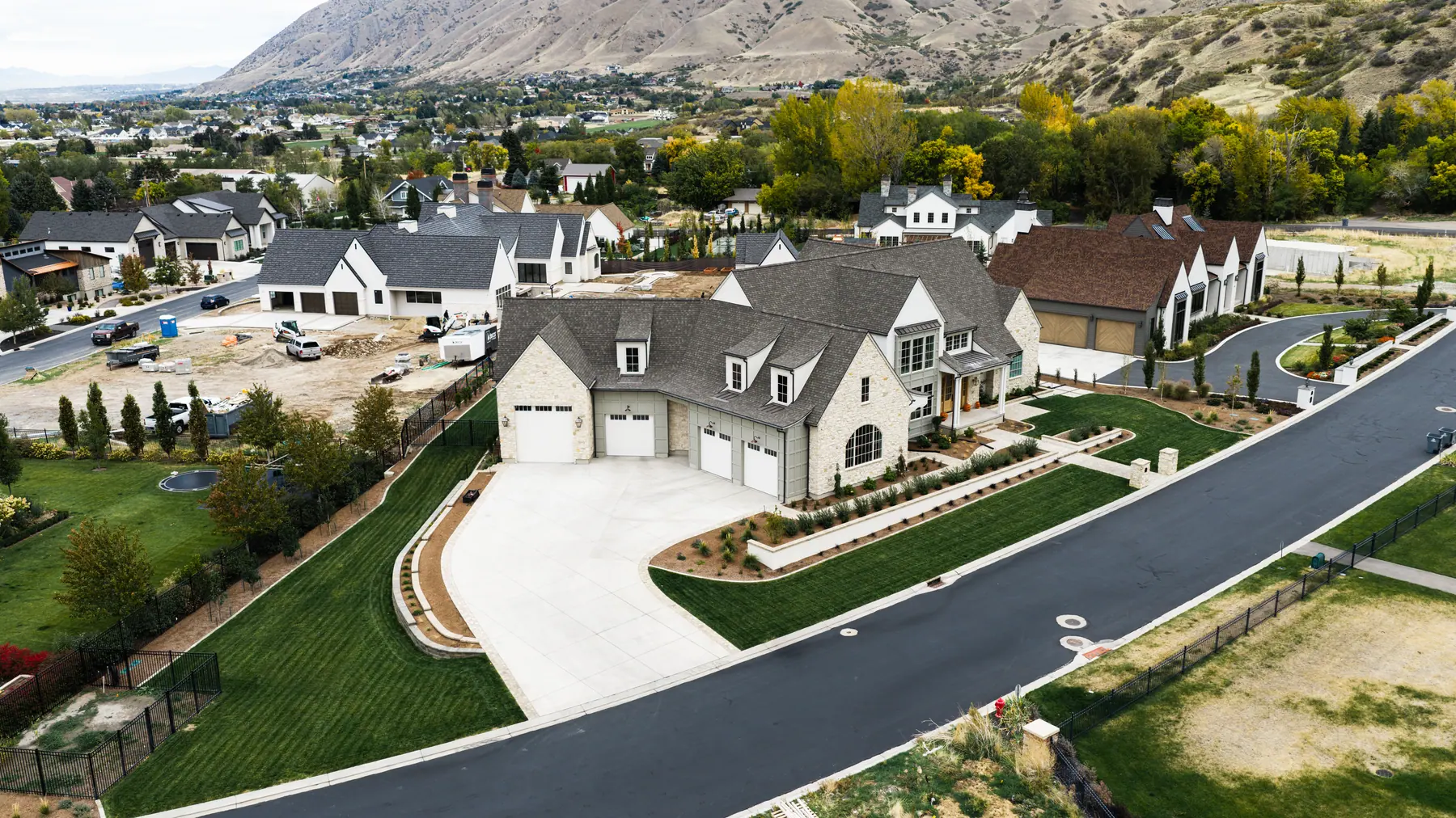 Front yard under the mountains by J&H Landscaping in Mapleton