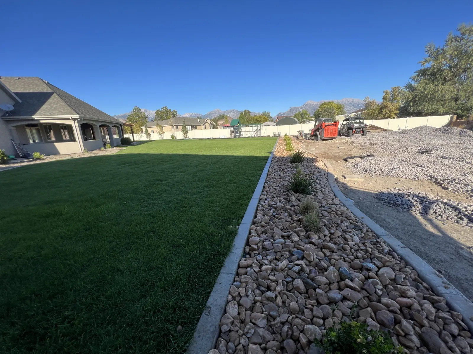 Rock and gravel delivered to a job by J&H Landscaping in Utah County